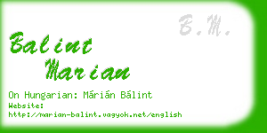 balint marian business card